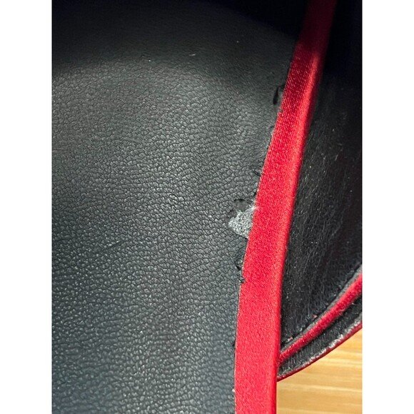 REBECCA MINKOFF Calista Big Red Bow Slides Sandals Womens 7.5 Leather Satin Flat - Picture 9 of 10